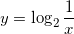 y = \log_2 \dfrac{1}{x}